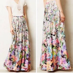 Ranna Gill Anthropologie Firefluer Floral Maxi Skirt M - Stunning!
